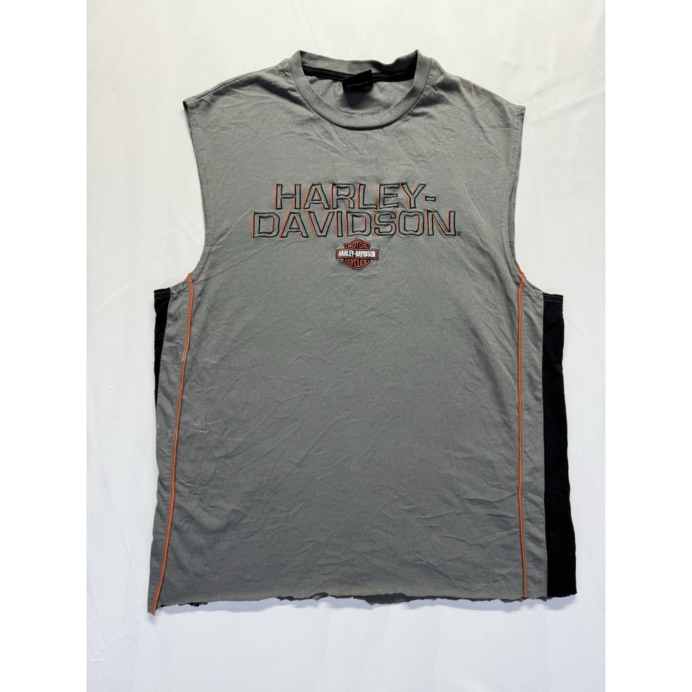Harley Davidson sleeveless cutoff t-Shirt Sm moto Graphic tee
